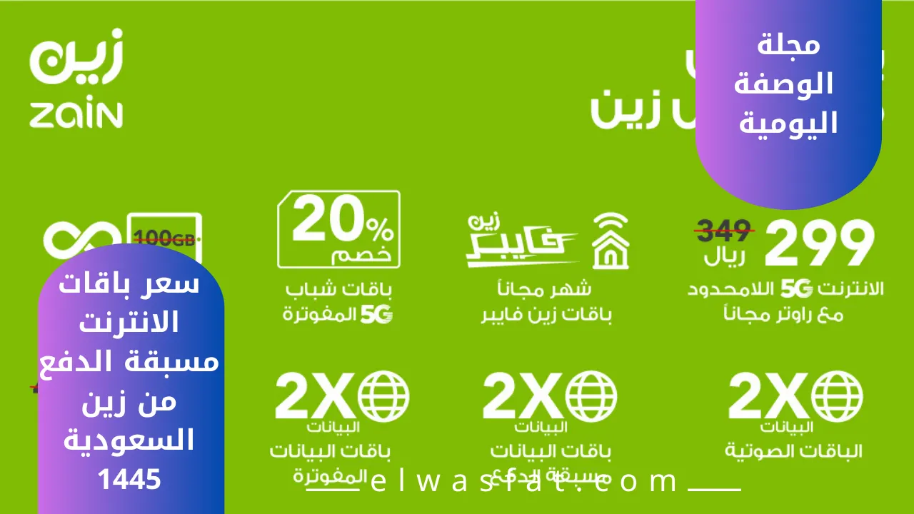 سعر باقات الانترنت مسبقة الدفع من زين السعودية 1445